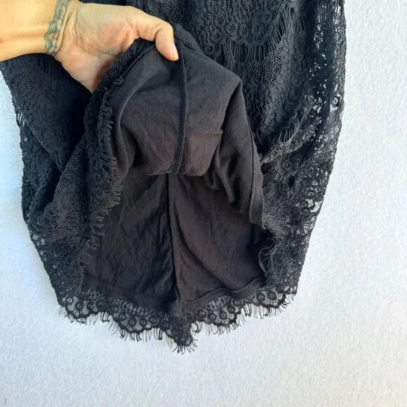 NWT Free People Intimately Dress Womens Small Black Lace Goth Chic Fairy Grunge - Picture 12 of 12